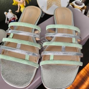 Botkier Bridger Sandals Iced Mint silver metallic sz 6.5 medium